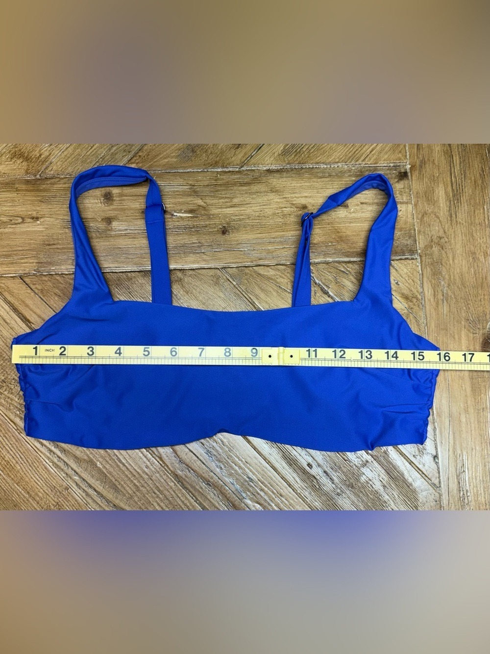 Athleta Electric Blue Square Neck Bikini Swim Top w/ Cups Size 38B/C - Picture 7 of 9
